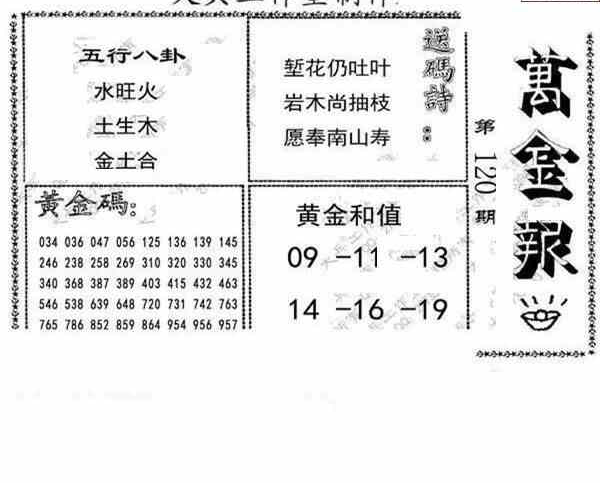 23120期: 大兵福彩3D黄金报图版