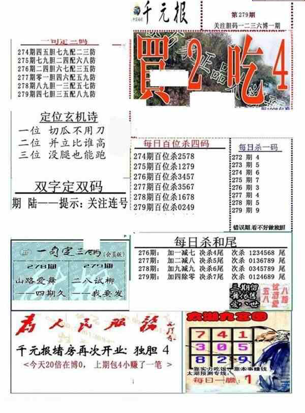 23279期: 福彩3D全套图版参考