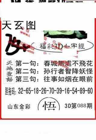 23088期: 福彩3D丹东全图分析