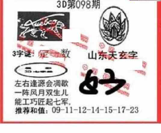 23098期: 福彩3D丹东全图分析