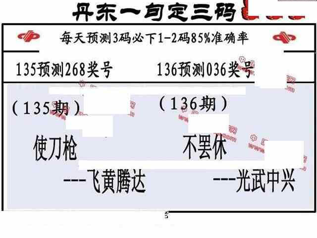 23136期: 福彩3D丹东全图分析