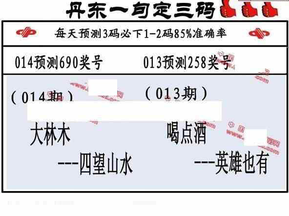 24014期: 福彩3D丹东全图分析