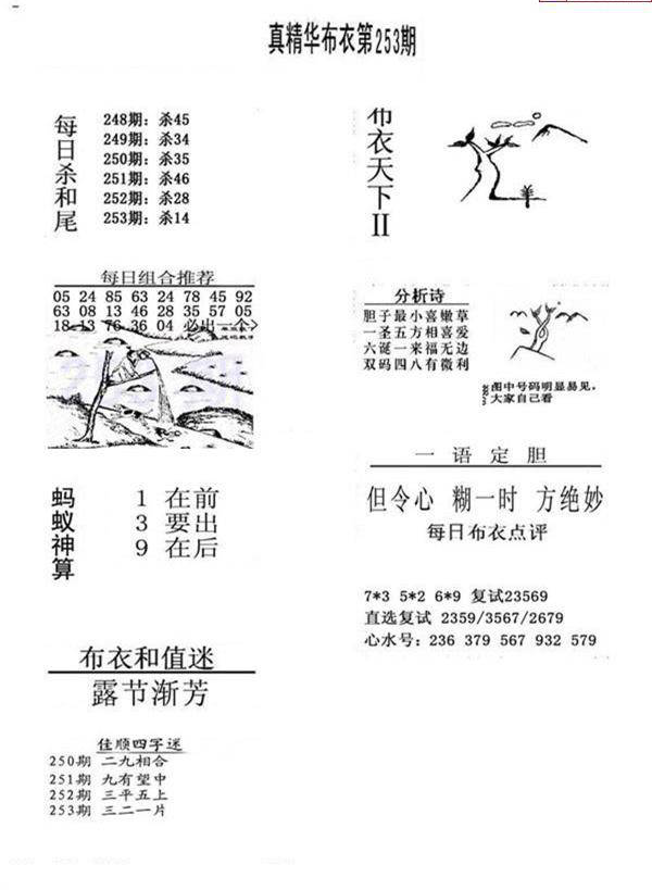 23253期: 福彩3D全套图版参考