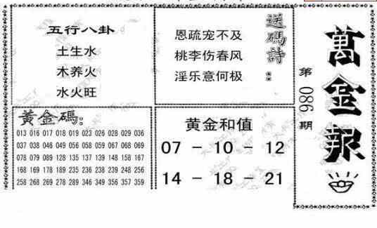 23086期: 大兵福彩3D黄金报图版