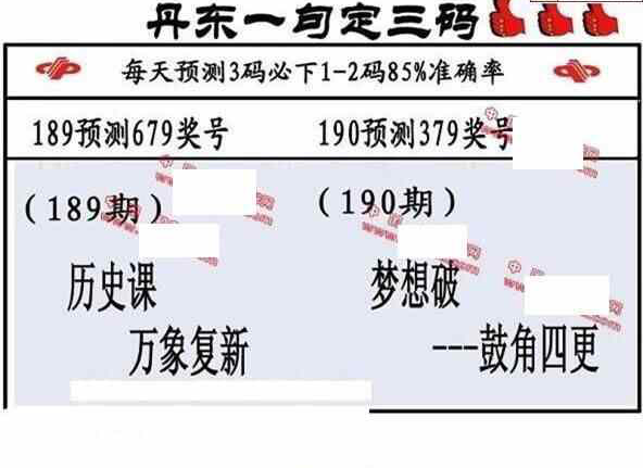 23190期: 福彩3D丹东全图分析