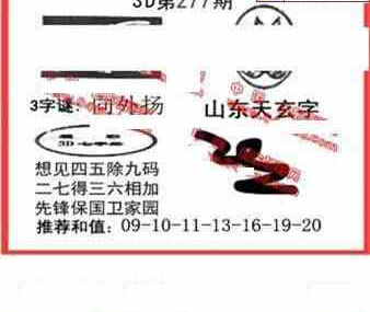 23277期: 福彩3D丹东全图分析