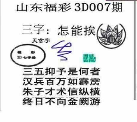 24007期: 三毛3D精品图谜