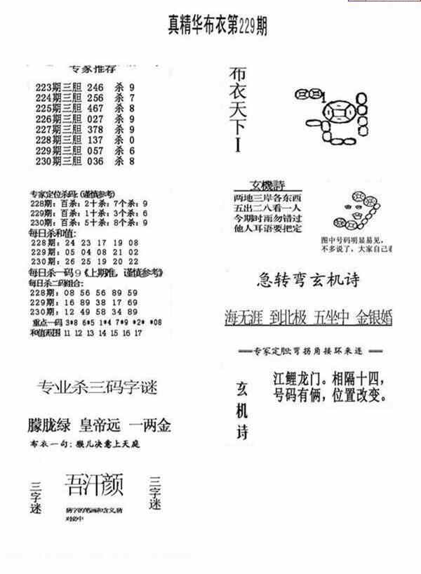 23230期: 福彩3D全套图版参考