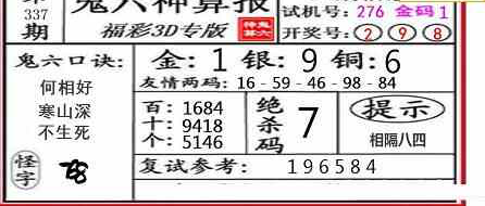 22年第338期3d高级鬼六神算图