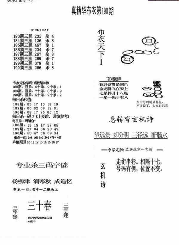 23190期: 福彩3D全套图版参考