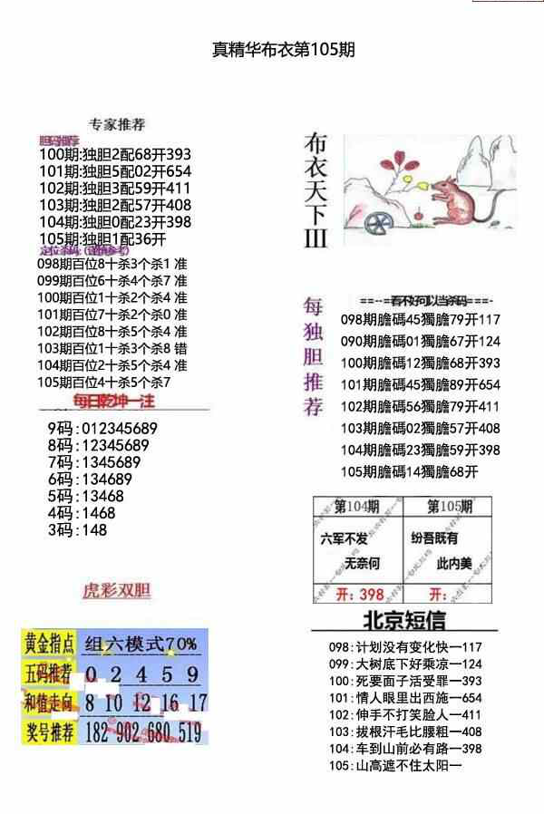 23105期: 福彩3D全套图版参考