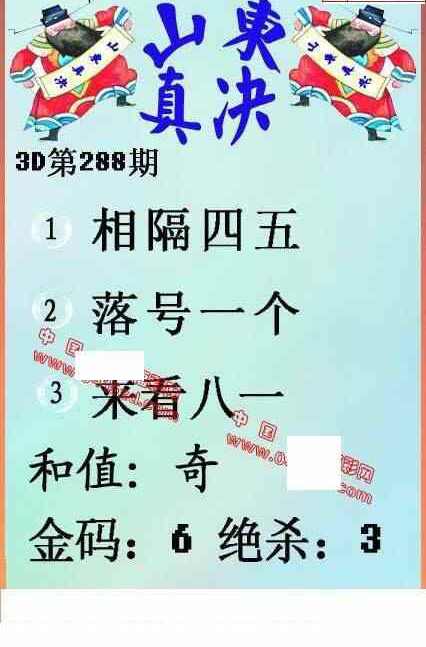 23288期: 福彩3D丹东全图分析