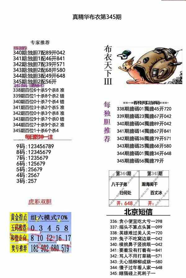 22345期: 福彩3D全套图版参考